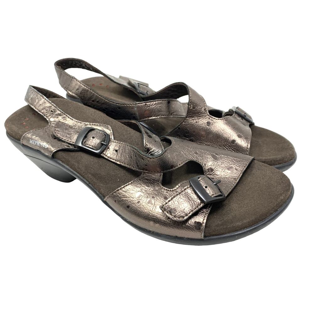 Mephisto Women's 40 US 10 Bronze Metallic Sling Back Sandals Adjustable Comfort - Picture 1 of 8